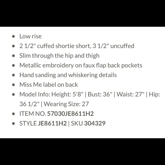 Miss me Frayed Stretch Short size 27 - Picture 8 of 9